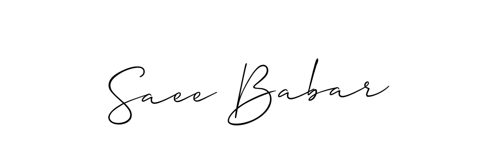 Also we have Saee Babar name is the best signature style. Create professional handwritten signature collection using Allison_Script autograph style. Saee Babar signature style 2 images and pictures png