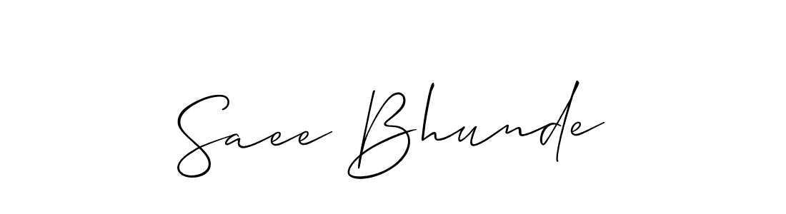 You should practise on your own different ways (Allison_Script) to write your name (Saee Bhunde) in signature. don't let someone else do it for you. Saee Bhunde signature style 2 images and pictures png