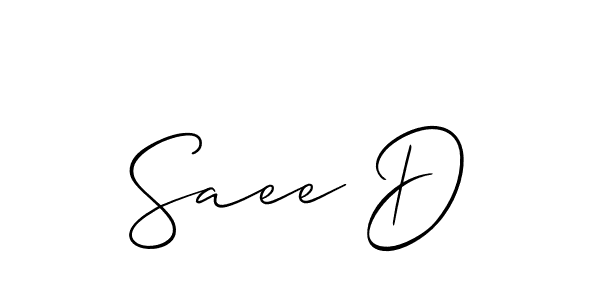 Once you've used our free online signature maker to create your best signature Allison_Script style, it's time to enjoy all of the benefits that Saee D name signing documents. Saee D signature style 2 images and pictures png