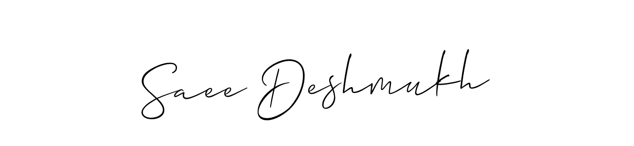 You can use this online signature creator to create a handwritten signature for the name Saee Deshmukh. This is the best online autograph maker. Saee Deshmukh signature style 2 images and pictures png