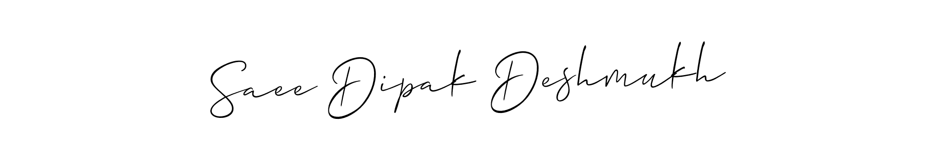 Create a beautiful signature design for name Saee Dipak Deshmukh. With this signature (Allison_Script) fonts, you can make a handwritten signature for free. Saee Dipak Deshmukh signature style 2 images and pictures png
