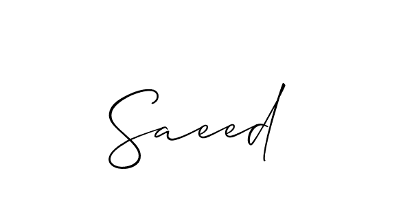 if you are searching for the best signature style for your name Saeed . so please give up your signature search. here we have designed multiple signature styles  using Allison_Script. Saeed  signature style 2 images and pictures png