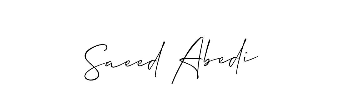 It looks lik you need a new signature style for name Saeed Abedi. Design unique handwritten (Allison_Script) signature with our free signature maker in just a few clicks. Saeed Abedi signature style 2 images and pictures png