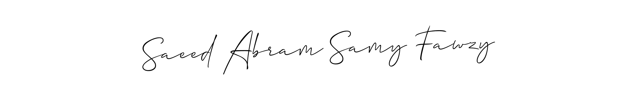if you are searching for the best signature style for your name Saeed Abram Samy Fawzy. so please give up your signature search. here we have designed multiple signature styles  using Allison_Script. Saeed Abram Samy Fawzy signature style 2 images and pictures png