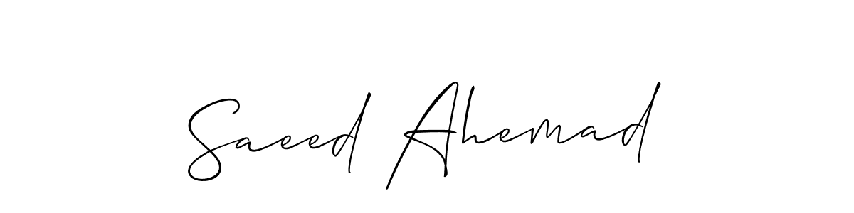 Make a short Saeed Ahemad signature style. Manage your documents anywhere anytime using Allison_Script. Create and add eSignatures, submit forms, share and send files easily. Saeed Ahemad signature style 2 images and pictures png