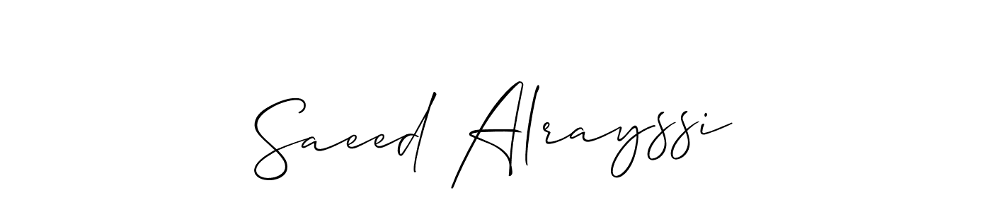 How to make Saeed Alrayssi signature? Allison_Script is a professional autograph style. Create handwritten signature for Saeed Alrayssi name. Saeed Alrayssi signature style 2 images and pictures png