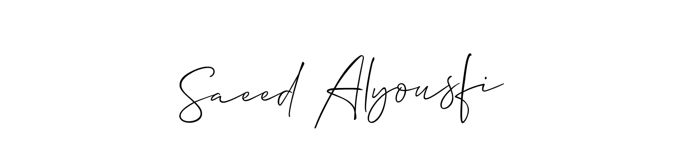 Design your own signature with our free online signature maker. With this signature software, you can create a handwritten (Allison_Script) signature for name Saeed Alyousfi. Saeed Alyousfi signature style 2 images and pictures png