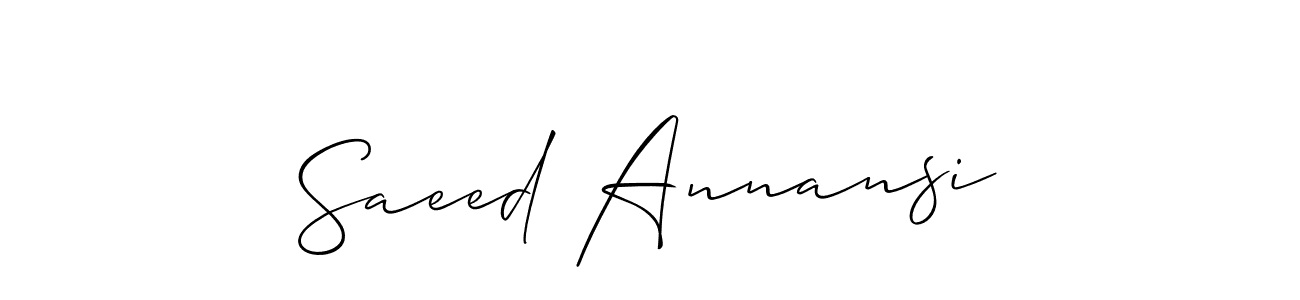 How to make Saeed Annansi signature? Allison_Script is a professional autograph style. Create handwritten signature for Saeed Annansi name. Saeed Annansi signature style 2 images and pictures png