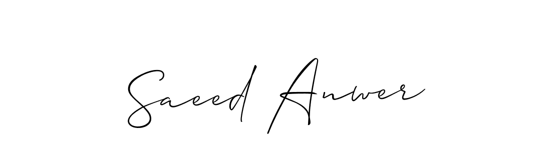 Also You can easily find your signature by using the search form. We will create Saeed Anwer name handwritten signature images for you free of cost using Allison_Script sign style. Saeed Anwer signature style 2 images and pictures png