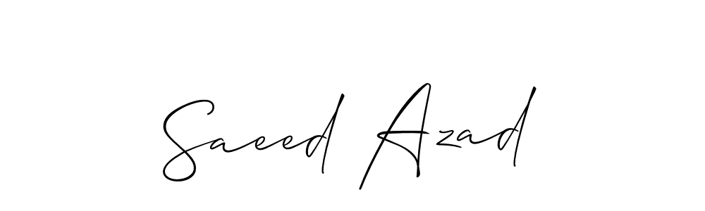 Make a short Saeed Azad signature style. Manage your documents anywhere anytime using Allison_Script. Create and add eSignatures, submit forms, share and send files easily. Saeed Azad signature style 2 images and pictures png