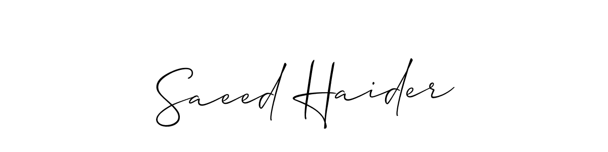 Allison_Script is a professional signature style that is perfect for those who want to add a touch of class to their signature. It is also a great choice for those who want to make their signature more unique. Get Saeed Haider name to fancy signature for free. Saeed Haider signature style 2 images and pictures png