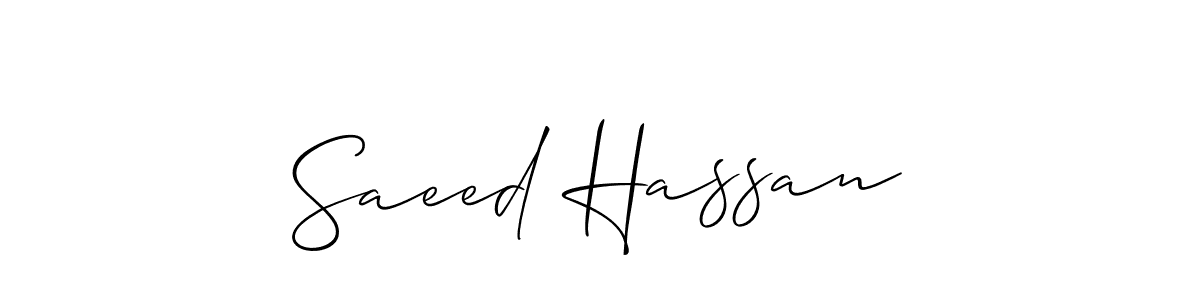 You should practise on your own different ways (Allison_Script) to write your name (Saeed Hassan) in signature. don't let someone else do it for you. Saeed Hassan signature style 2 images and pictures png