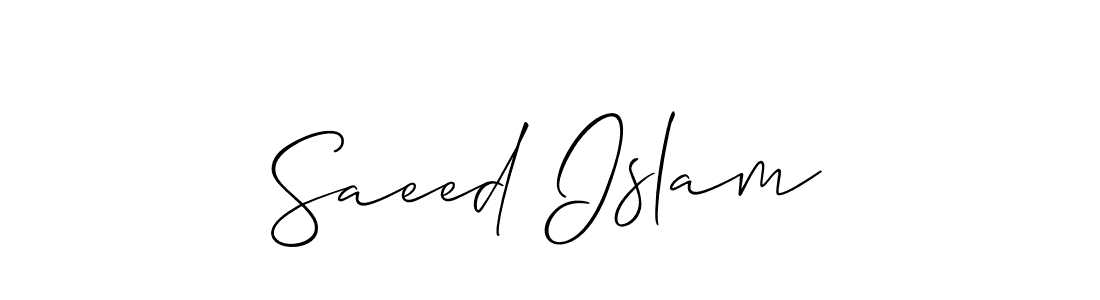 How to make Saeed Islam name signature. Use Allison_Script style for creating short signs online. This is the latest handwritten sign. Saeed Islam signature style 2 images and pictures png