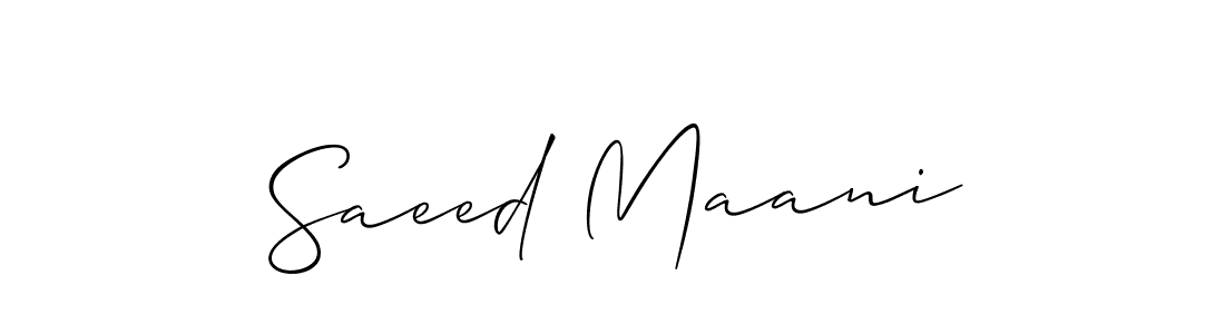 Design your own signature with our free online signature maker. With this signature software, you can create a handwritten (Allison_Script) signature for name Saeed Maani. Saeed Maani signature style 2 images and pictures png