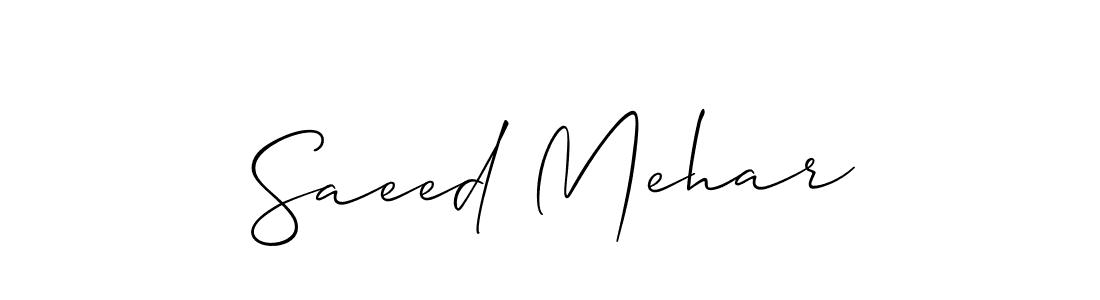 How to make Saeed Mehar signature? Allison_Script is a professional autograph style. Create handwritten signature for Saeed Mehar name. Saeed Mehar signature style 2 images and pictures png