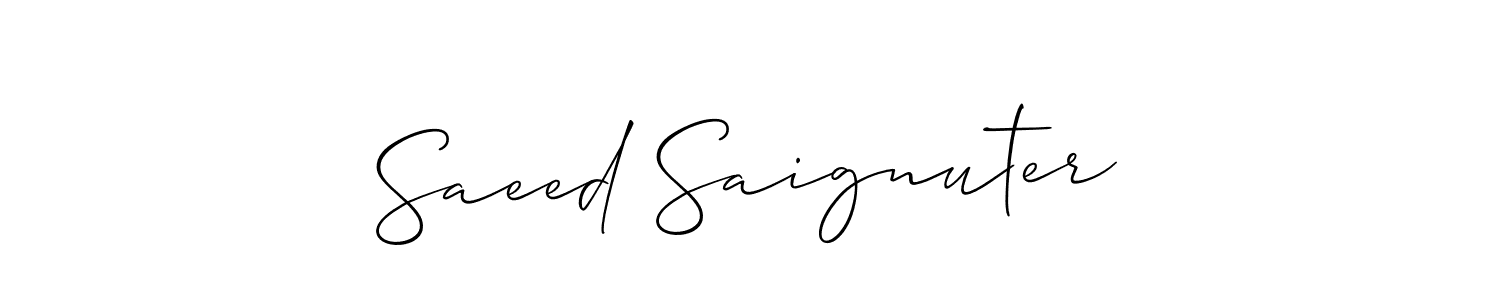 Design your own signature with our free online signature maker. With this signature software, you can create a handwritten (Allison_Script) signature for name Saeed Saignuter. Saeed Saignuter signature style 2 images and pictures png