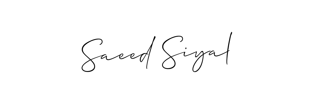 Create a beautiful signature design for name Saeed Siyal. With this signature (Allison_Script) fonts, you can make a handwritten signature for free. Saeed Siyal signature style 2 images and pictures png