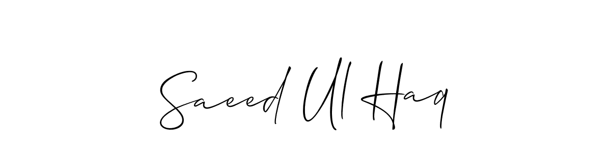 Create a beautiful signature design for name Saeed Ul Haq. With this signature (Allison_Script) fonts, you can make a handwritten signature for free. Saeed Ul Haq signature style 2 images and pictures png