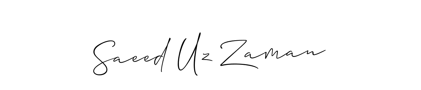 Make a beautiful signature design for name Saeed Uz Zaman. With this signature (Allison_Script) style, you can create a handwritten signature for free. Saeed Uz Zaman signature style 2 images and pictures png