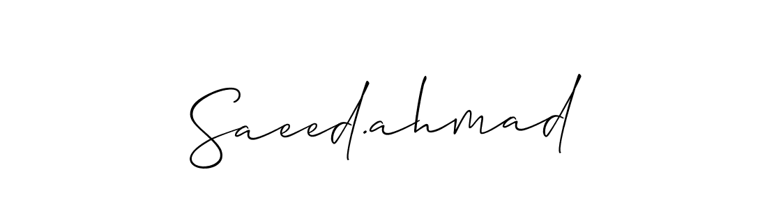 Make a short Saeed.ahmad signature style. Manage your documents anywhere anytime using Allison_Script. Create and add eSignatures, submit forms, share and send files easily. Saeed.ahmad signature style 2 images and pictures png
