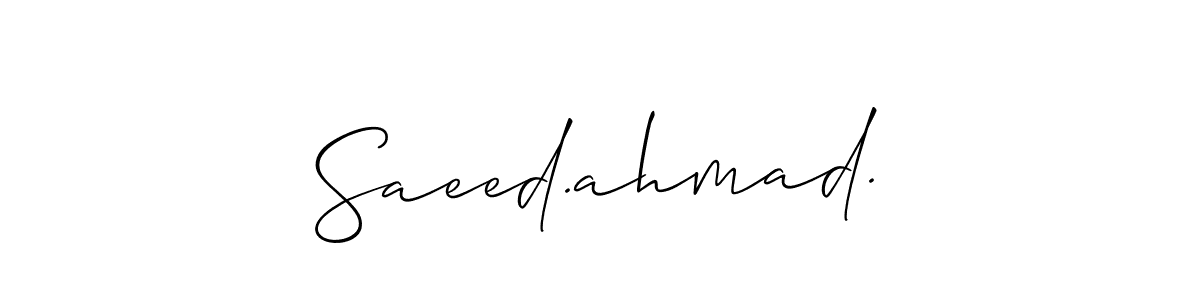 Use a signature maker to create a handwritten signature online. With this signature software, you can design (Allison_Script) your own signature for name Saeed.ahmad.. Saeed.ahmad. signature style 2 images and pictures png