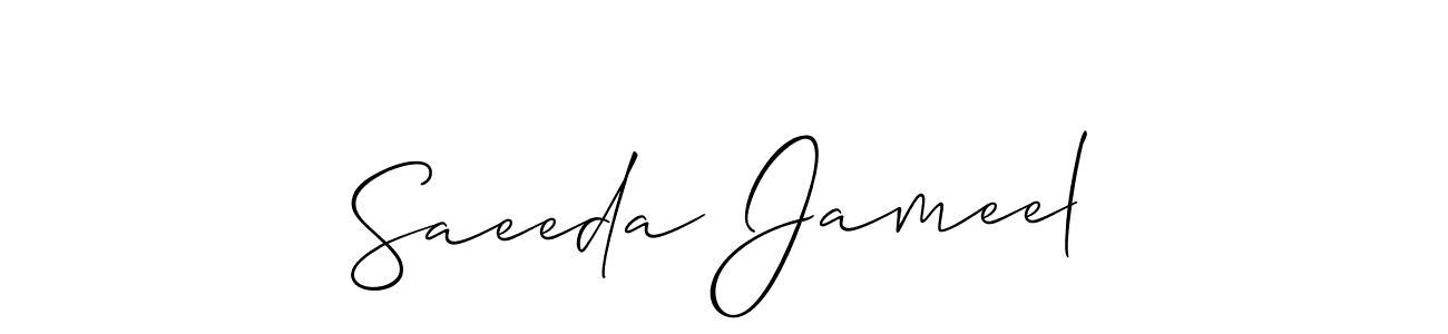 Make a beautiful signature design for name Saeeda Jameel. With this signature (Allison_Script) style, you can create a handwritten signature for free. Saeeda Jameel signature style 2 images and pictures png