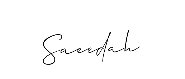Allison_Script is a professional signature style that is perfect for those who want to add a touch of class to their signature. It is also a great choice for those who want to make their signature more unique. Get Saeedah name to fancy signature for free. Saeedah signature style 2 images and pictures png