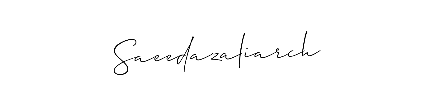 Use a signature maker to create a handwritten signature online. With this signature software, you can design (Allison_Script) your own signature for name Saeedazaliarch. Saeedazaliarch signature style 2 images and pictures png