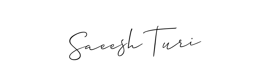 How to make Saeesh Turi signature? Allison_Script is a professional autograph style. Create handwritten signature for Saeesh Turi name. Saeesh Turi signature style 2 images and pictures png