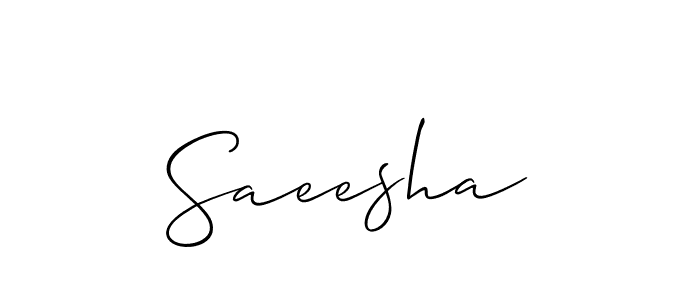 Design your own signature with our free online signature maker. With this signature software, you can create a handwritten (Allison_Script) signature for name Saeesha. Saeesha signature style 2 images and pictures png