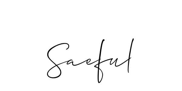 Make a beautiful signature design for name Saeful. Use this online signature maker to create a handwritten signature for free. Saeful signature style 2 images and pictures png