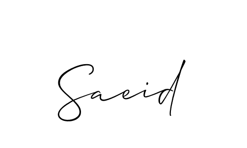 Saeid stylish signature style. Best Handwritten Sign (Allison_Script) for my name. Handwritten Signature Collection Ideas for my name Saeid. Saeid signature style 2 images and pictures png