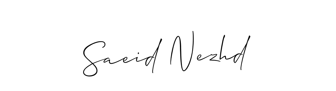 Make a beautiful signature design for name Saeid Nezhd. With this signature (Allison_Script) style, you can create a handwritten signature for free. Saeid Nezhd signature style 2 images and pictures png
