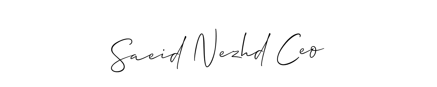 Check out images of Autograph of Saeid Nezhd Ceo name. Actor Saeid Nezhd Ceo Signature Style. Allison_Script is a professional sign style online. Saeid Nezhd Ceo signature style 2 images and pictures png