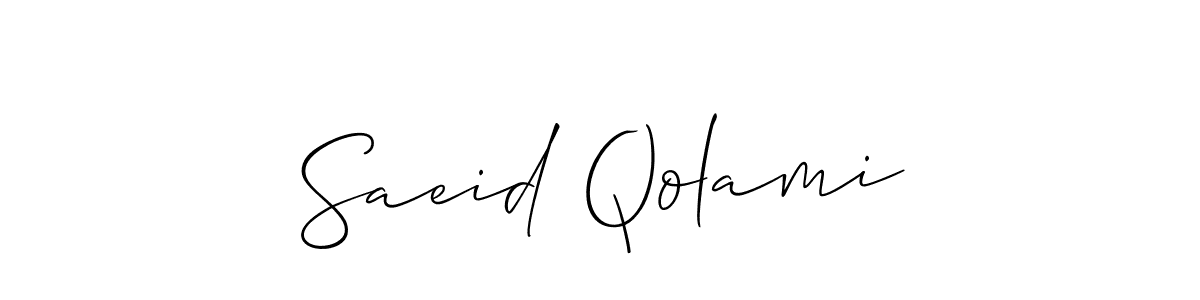 Allison_Script is a professional signature style that is perfect for those who want to add a touch of class to their signature. It is also a great choice for those who want to make their signature more unique. Get Saeid Qolami name to fancy signature for free. Saeid Qolami signature style 2 images and pictures png