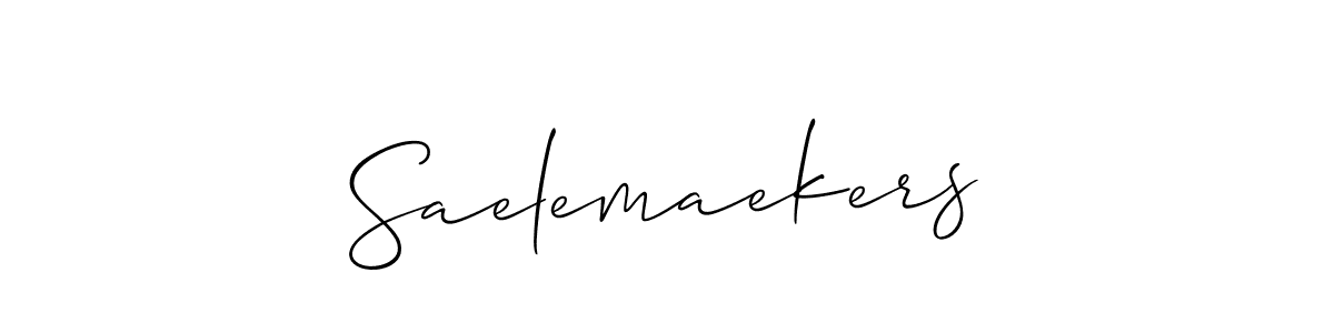 Use a signature maker to create a handwritten signature online. With this signature software, you can design (Allison_Script) your own signature for name Saelemaekers. Saelemaekers signature style 2 images and pictures png