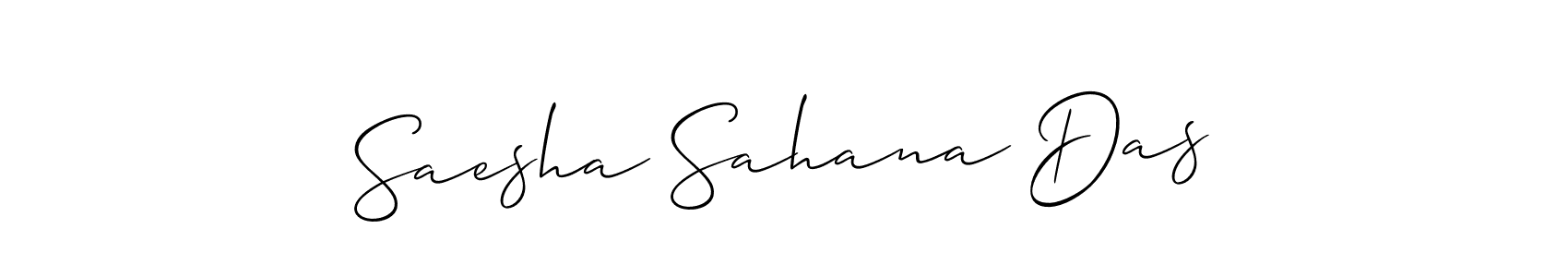 You should practise on your own different ways (Allison_Script) to write your name (Saesha Sahana Das) in signature. don't let someone else do it for you. Saesha Sahana Das signature style 2 images and pictures png