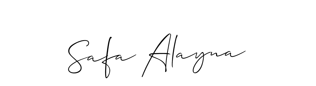 Make a beautiful signature design for name Safa Alayna. With this signature (Allison_Script) style, you can create a handwritten signature for free. Safa Alayna signature style 2 images and pictures png