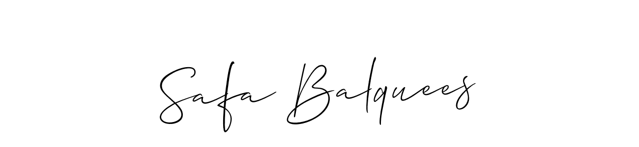 How to make Safa Balquees signature? Allison_Script is a professional autograph style. Create handwritten signature for Safa Balquees name. Safa Balquees signature style 2 images and pictures png