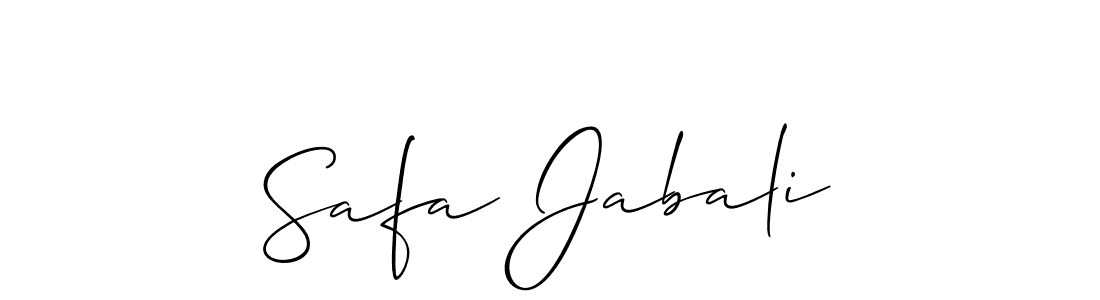 Allison_Script is a professional signature style that is perfect for those who want to add a touch of class to their signature. It is also a great choice for those who want to make their signature more unique. Get Safa Jabali name to fancy signature for free. Safa Jabali signature style 2 images and pictures png