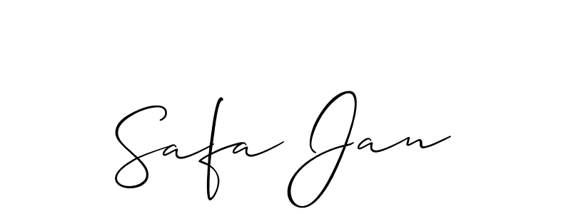 Make a beautiful signature design for name Safa Jan. With this signature (Allison_Script) style, you can create a handwritten signature for free. Safa Jan signature style 2 images and pictures png