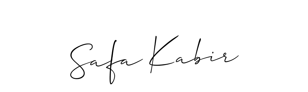 Allison_Script is a professional signature style that is perfect for those who want to add a touch of class to their signature. It is also a great choice for those who want to make their signature more unique. Get Safa Kabir name to fancy signature for free. Safa Kabir signature style 2 images and pictures png