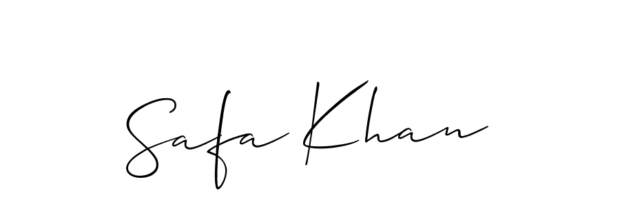 Also we have Safa Khan name is the best signature style. Create professional handwritten signature collection using Allison_Script autograph style. Safa Khan signature style 2 images and pictures png