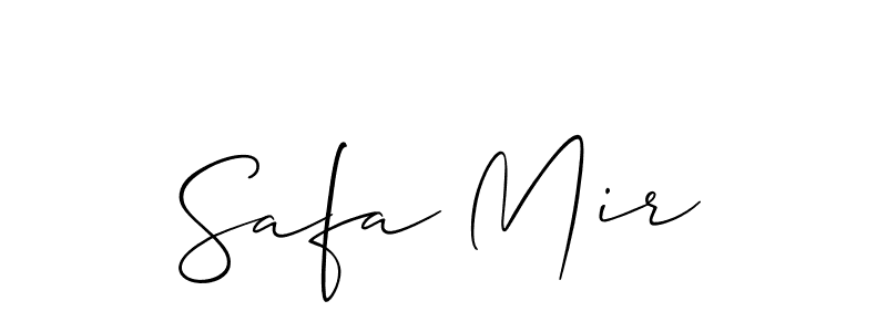 Make a beautiful signature design for name Safa Mir. With this signature (Allison_Script) style, you can create a handwritten signature for free. Safa Mir signature style 2 images and pictures png