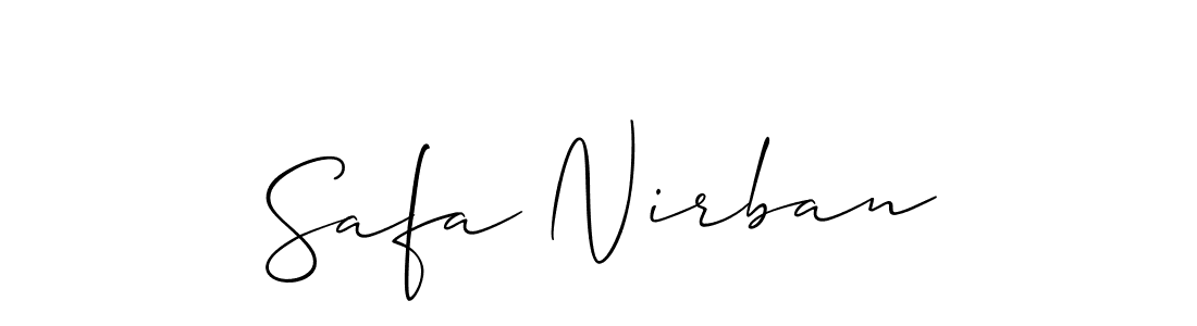 Also You can easily find your signature by using the search form. We will create Safa Nirban name handwritten signature images for you free of cost using Allison_Script sign style. Safa Nirban signature style 2 images and pictures png
