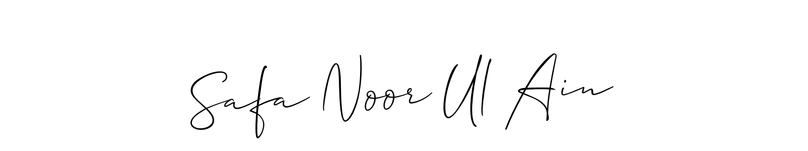 Design your own signature with our free online signature maker. With this signature software, you can create a handwritten (Allison_Script) signature for name Safa Noor Ul Ain. Safa Noor Ul Ain signature style 2 images and pictures png