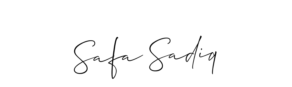 How to make Safa Sadiq name signature. Use Allison_Script style for creating short signs online. This is the latest handwritten sign. Safa Sadiq signature style 2 images and pictures png