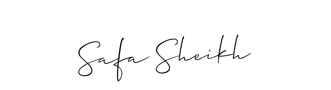 Make a beautiful signature design for name Safa Sheikh. With this signature (Allison_Script) style, you can create a handwritten signature for free. Safa Sheikh signature style 2 images and pictures png