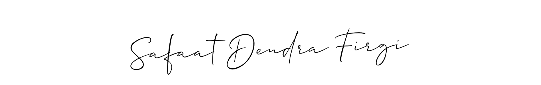 How to Draw Safaat Dendra Firgi signature style? Allison_Script is a latest design signature styles for name Safaat Dendra Firgi. Safaat Dendra Firgi signature style 2 images and pictures png