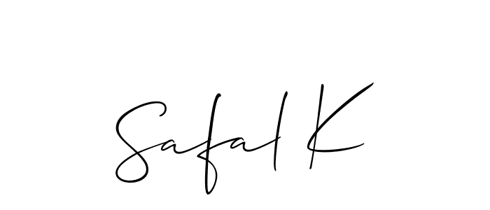 Allison_Script is a professional signature style that is perfect for those who want to add a touch of class to their signature. It is also a great choice for those who want to make their signature more unique. Get Safal K name to fancy signature for free. Safal K signature style 2 images and pictures png